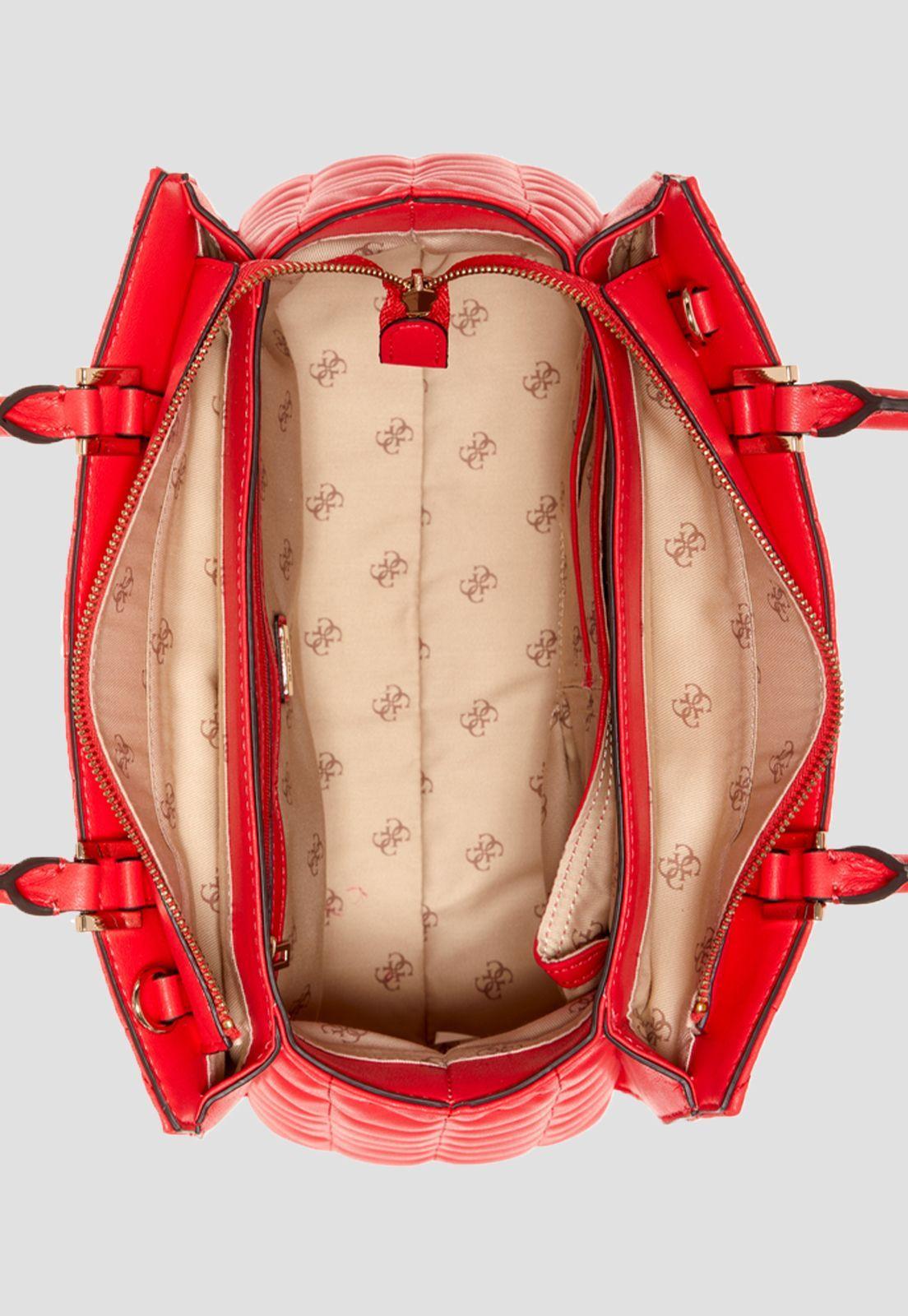 Cartera Brera Triple Cmprtmnt Satchel Rojo Guess-3