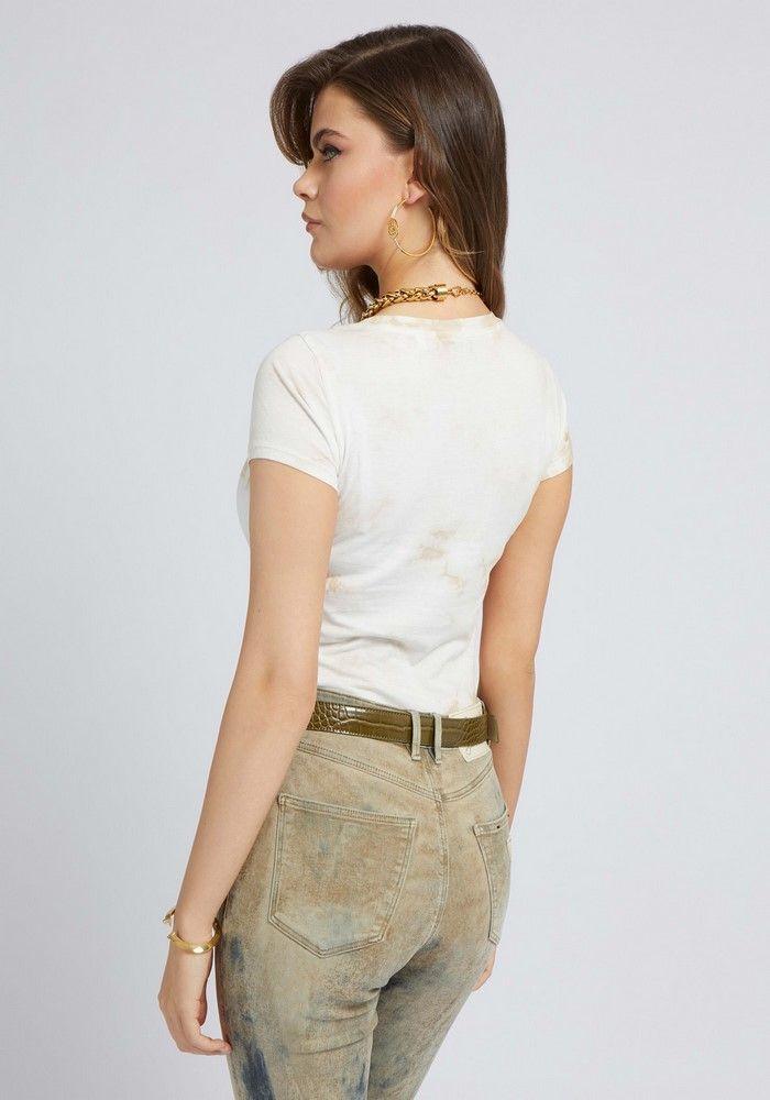 Polera Guess Ss Logo Washed Scoop F18X Crema-2