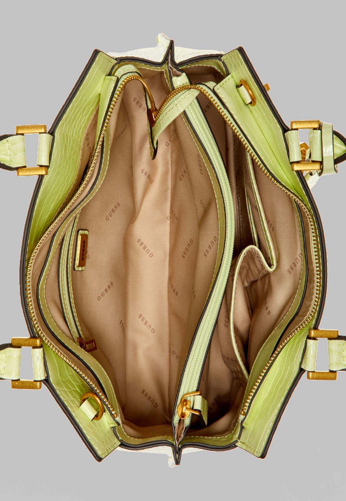Cartera Guess Katey Croc Luxury Satchel Lgl Verde-3