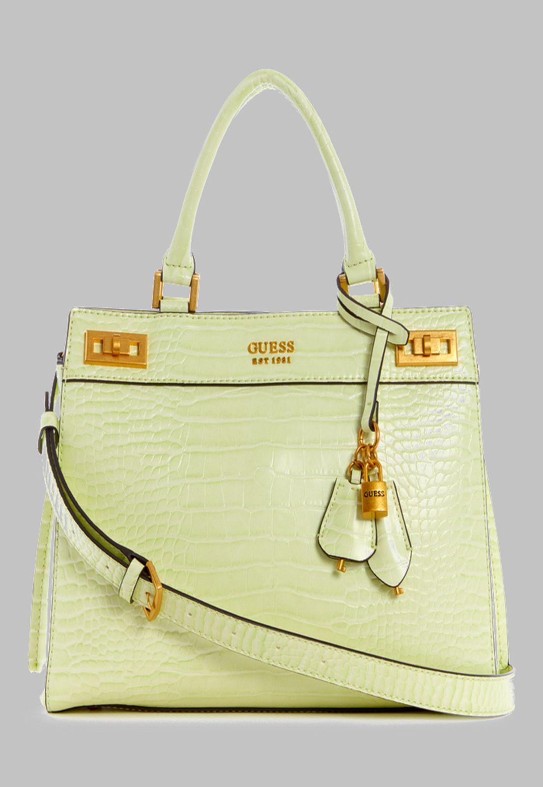 Cartera Guess Katey Croc Luxury Satchel Lgl Verde-0
