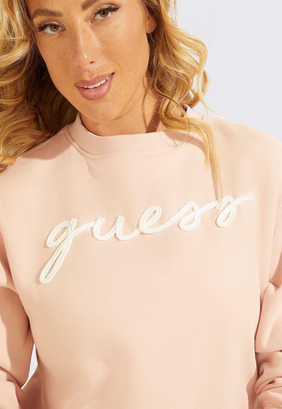 Poleron Guess Amanda Fleece Rosado-2