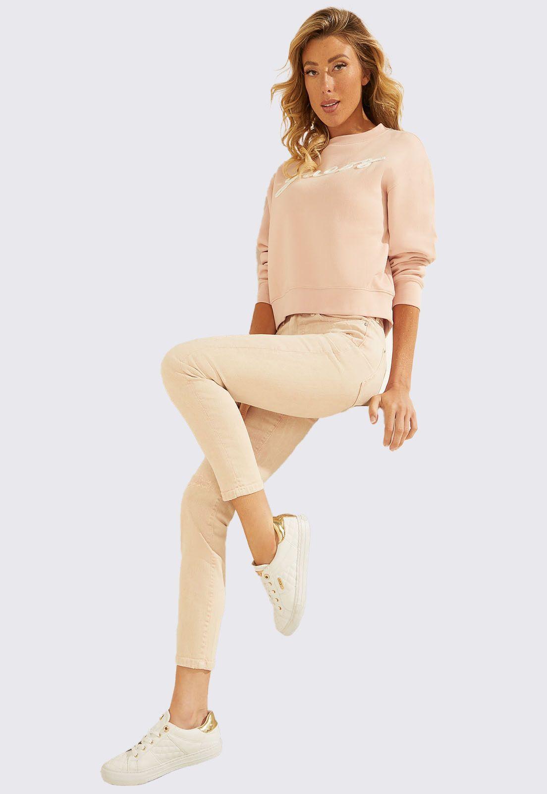 Poleron Guess Amanda Fleece Rosado-1