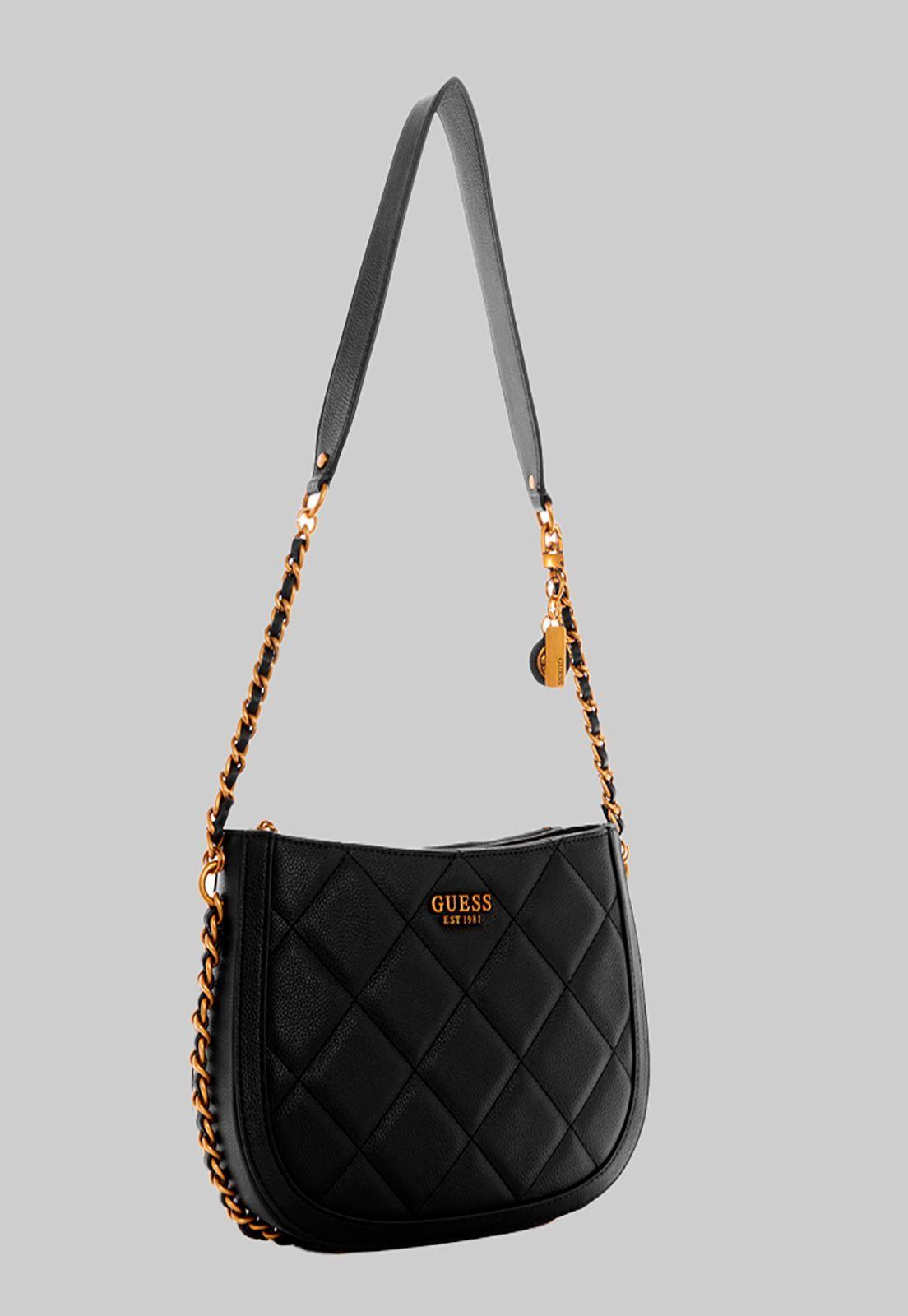 Cartera Abey Society Hobo Bla Negro Guess-1