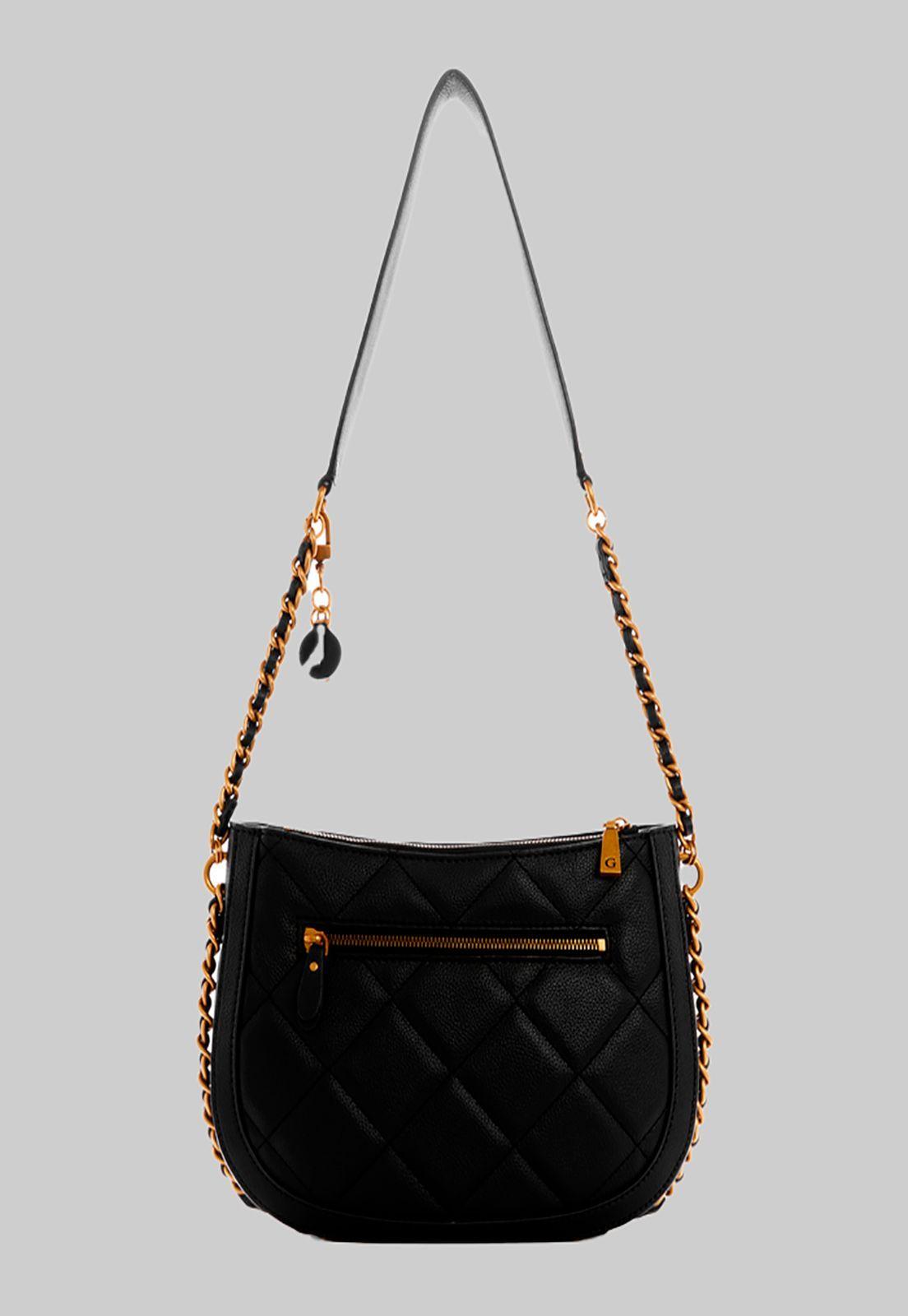 Cartera Abey Society Hobo Bla Negro Guess-2