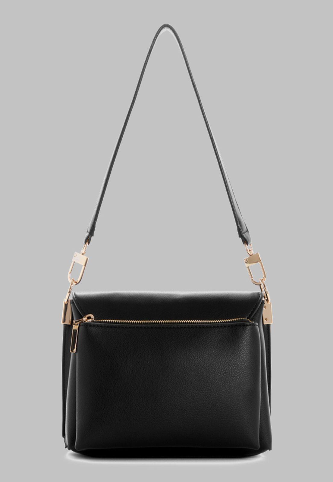 Cartera Guess Eco Mia Flap Shoulder Bag Bla Negro-2