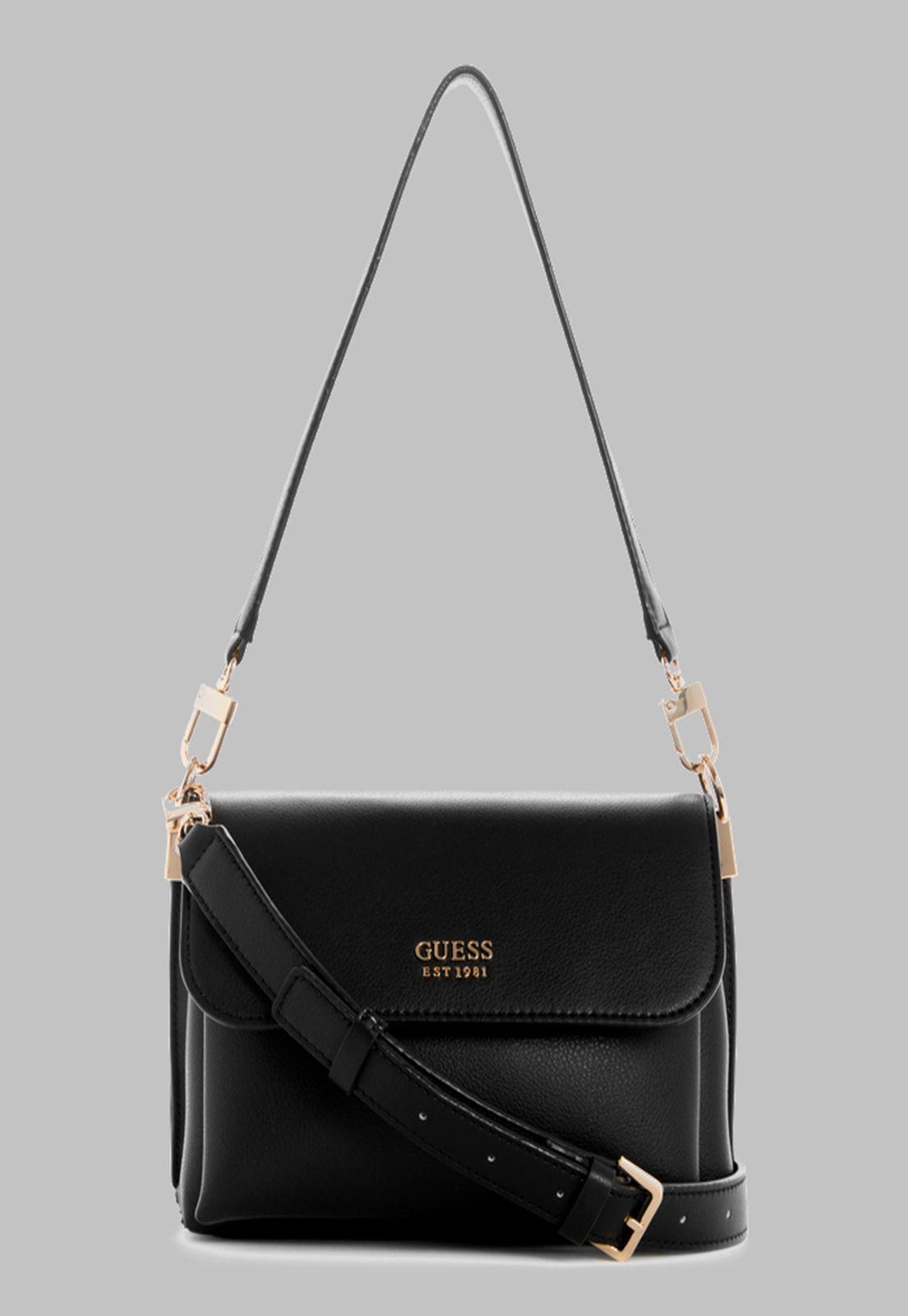 Cartera Guess Eco Mia Flap Shoulder Bag Bla Negro-0