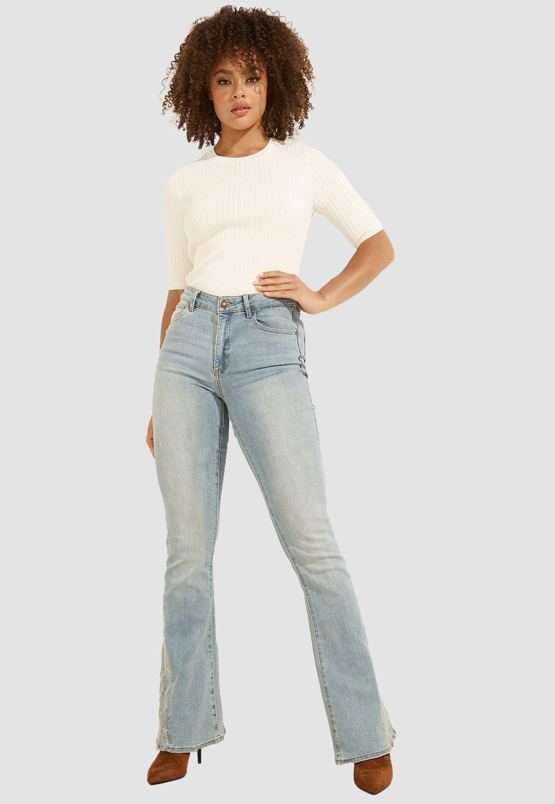 Jeans Guess 1981 Flare W Inset Embroidery-4