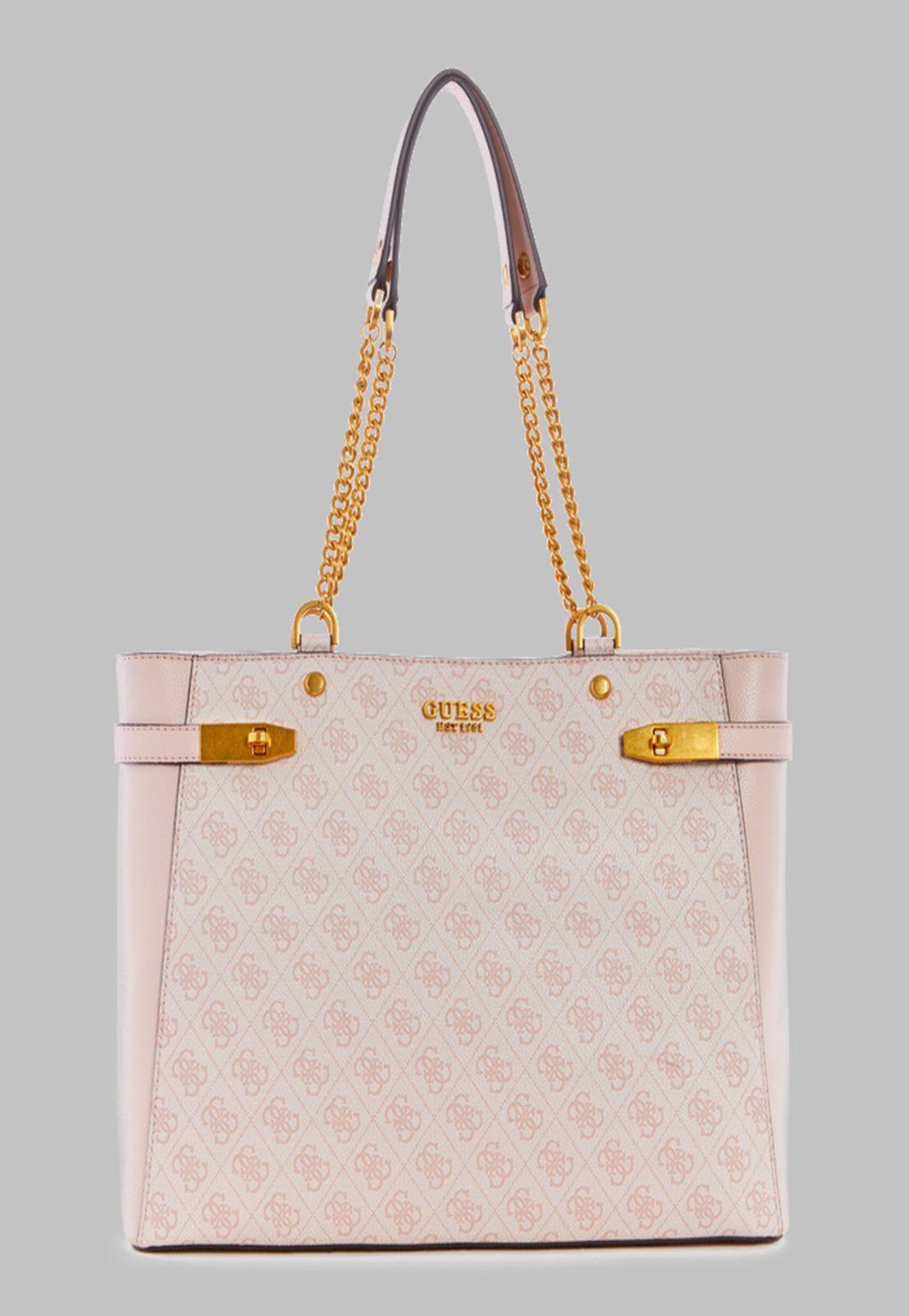 Cartera Guess Zadie Logo Girlfriend Tote Lrl Rosado-0