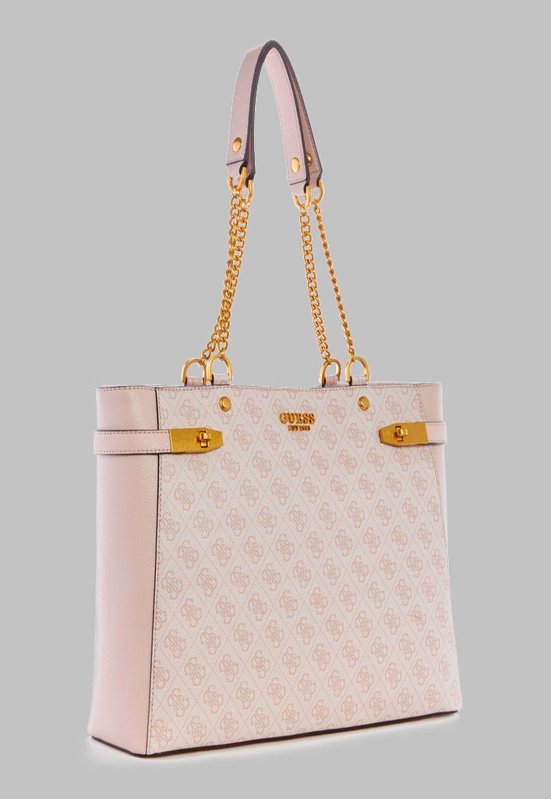 Cartera Guess Zadie Logo Girlfriend Tote Lrl Rosado-1
