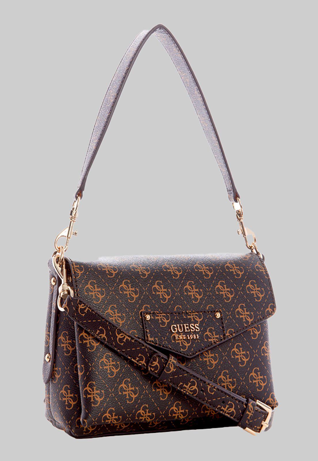 Cartera Eco Brenton Shoulder Bag Bnl Café Guess-1