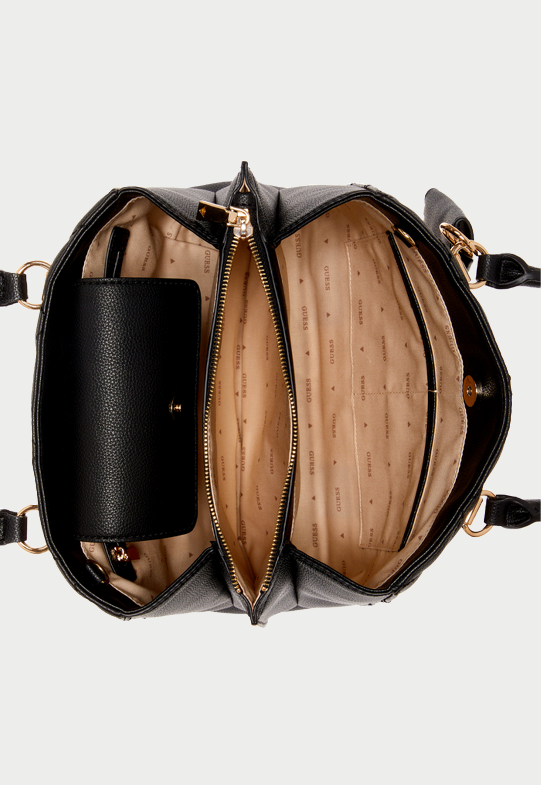 Cartera Fantine Girlfriend Satchel Bla Negro Guess-3