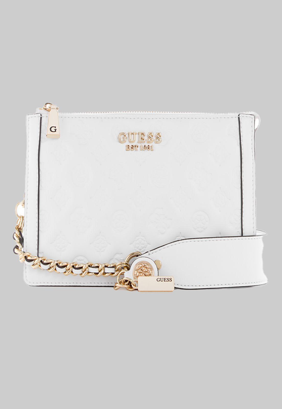 Mini Cartera Guess Abey Multi Cmprtmnt Shldr Bag Whi Blanco-0