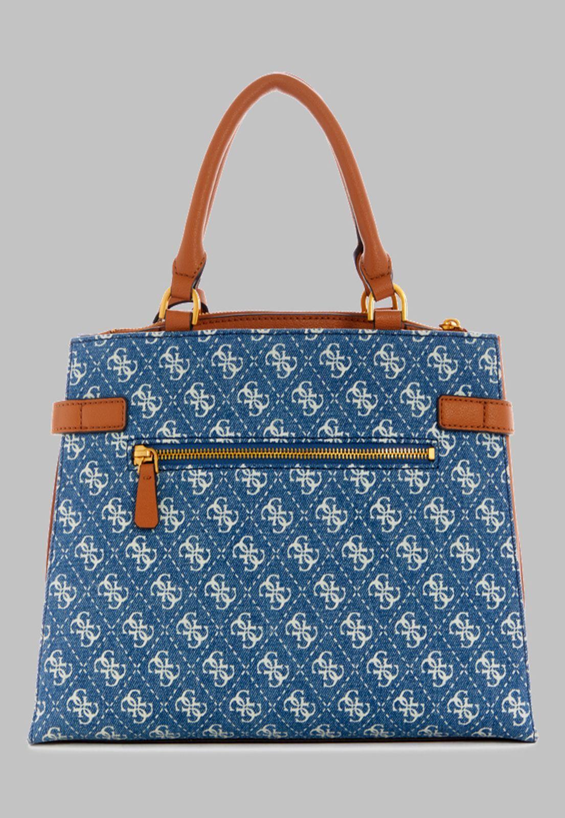 Cartera Guess Zadie Logo Girlfriend Satchel Dmt Denim-2
