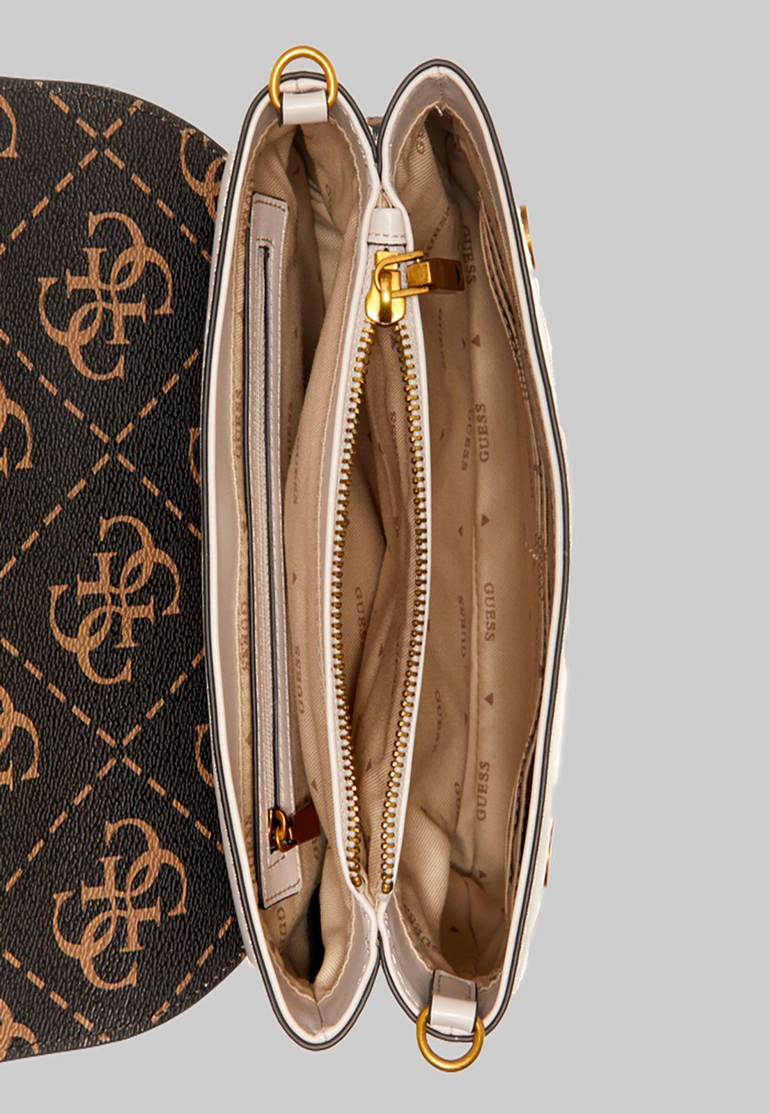 Cartera Guess Berta Top Handle Flap Bwe Café-2