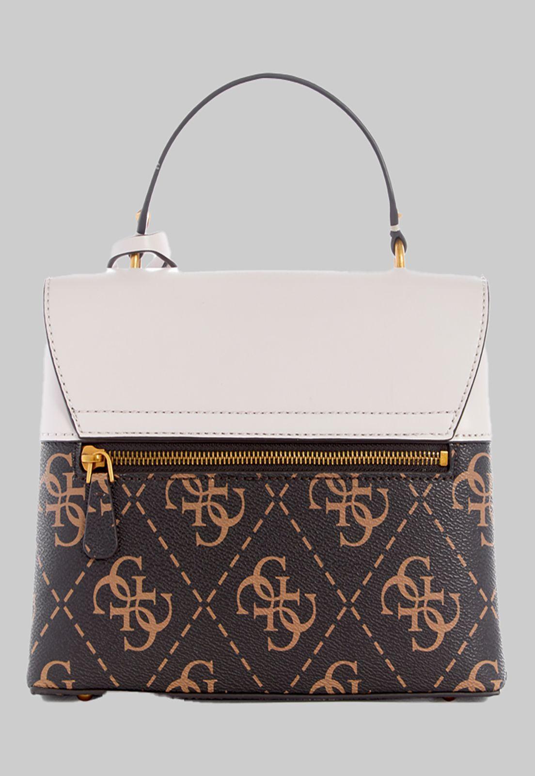 Cartera Guess Berta Top Handle Flap Bwe Café-1