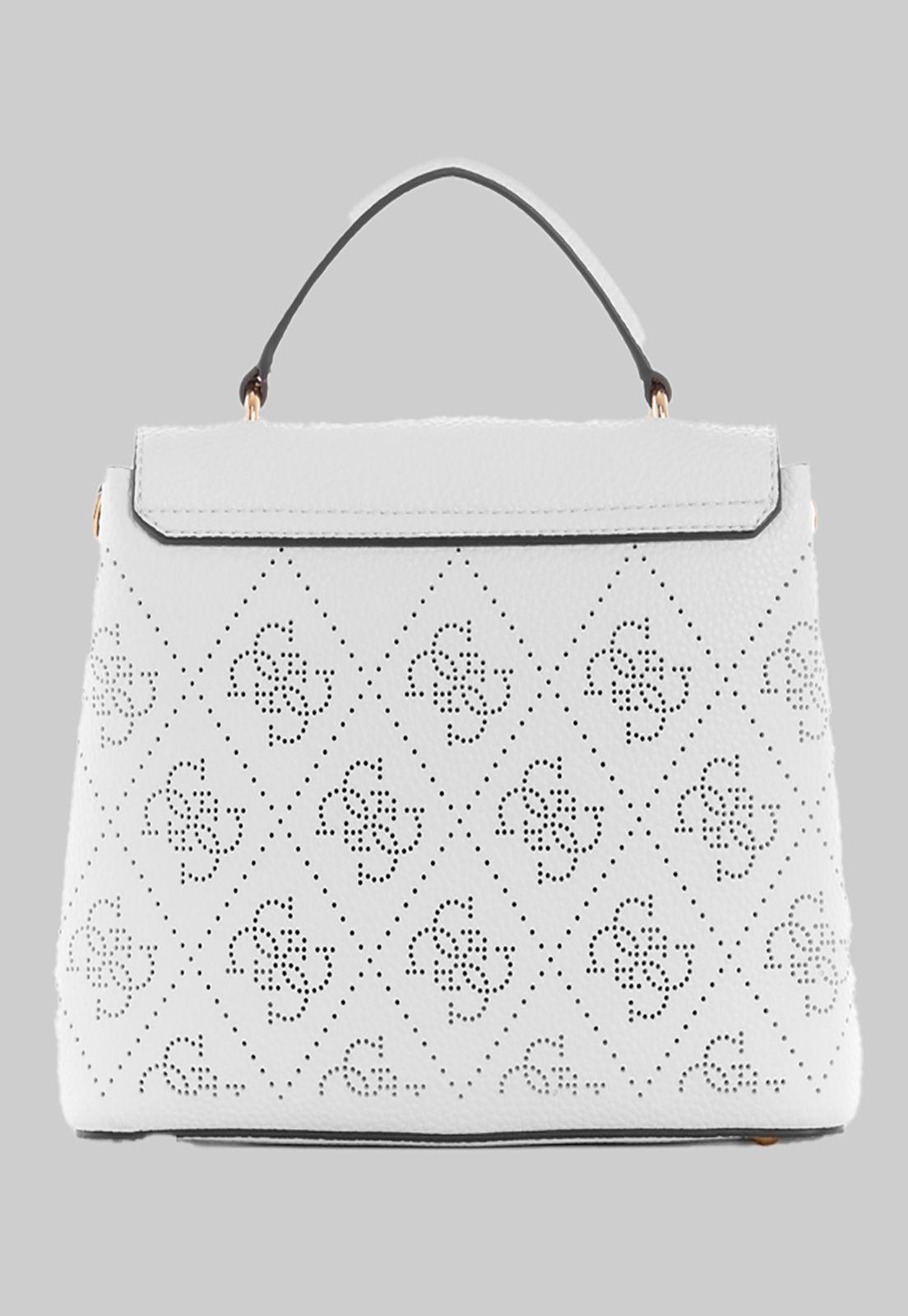 Cartera Amara Top Handle Flap Whi Blanco Guess-2