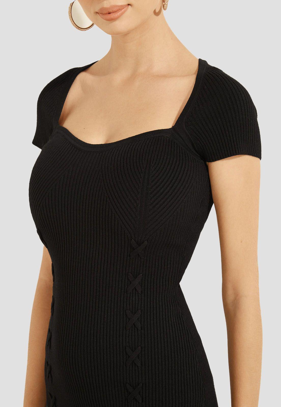 Vestido Es Cap Slv Sweethrt Margot Negro Guess-2