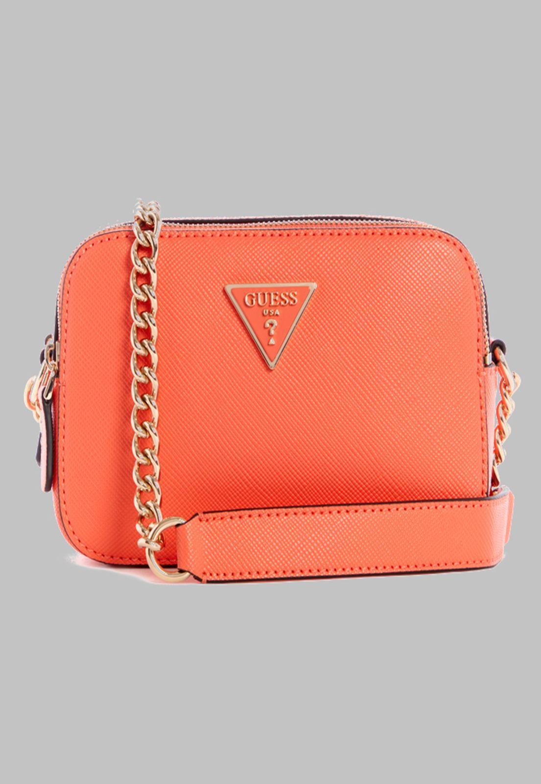 Mini Cartera Guess Noelle Crossbody Camera Cor Coral-0