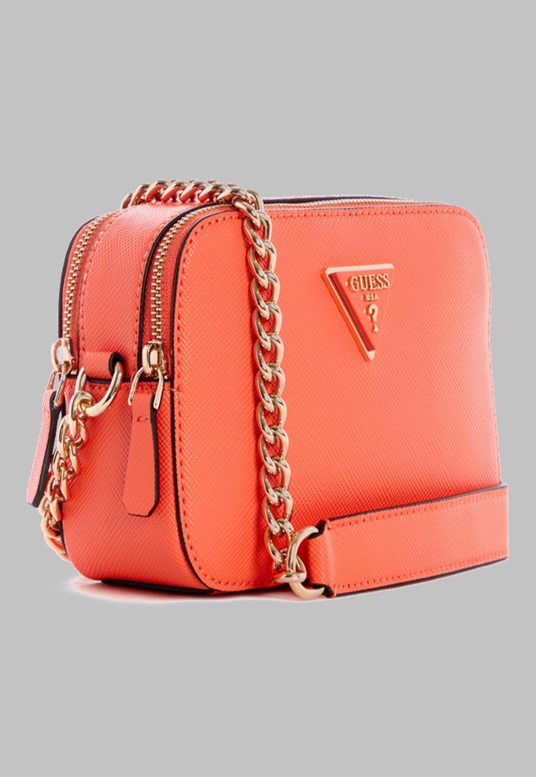Mini Cartera Guess Noelle Crossbody Camera Cor Coral-1