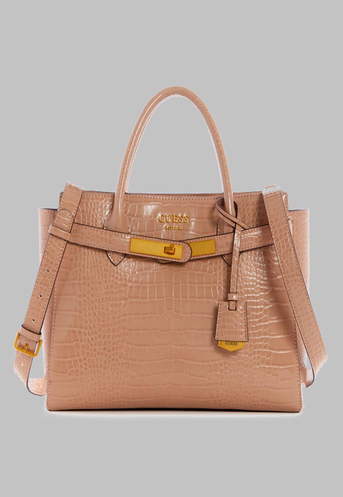 Cartera Guess Enisa High Society Satchel Cam Beige-0
