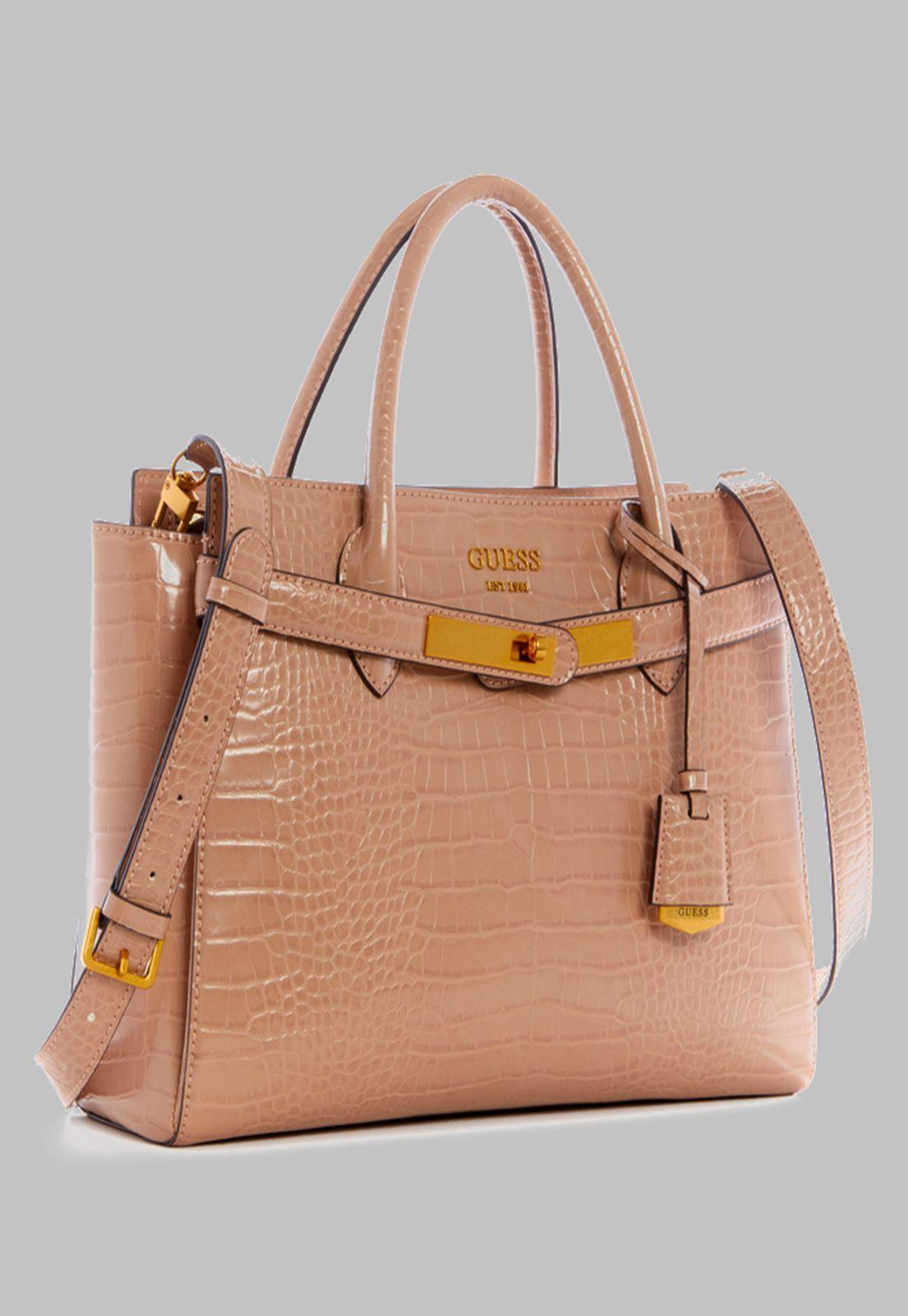 Cartera Guess Enisa High Society Satchel Cam Beige-1