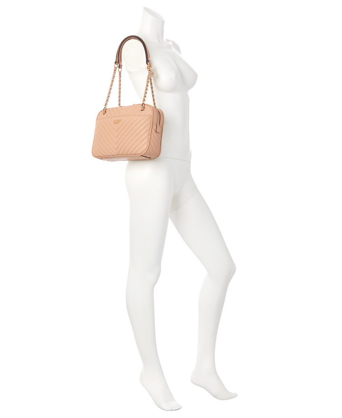 Cartera Guess Keillah Top Zip Shoulder Bag Bei Beige-4