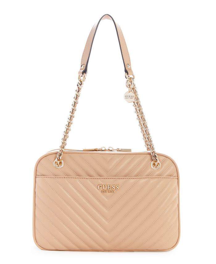 Cartera Guess Keillah Top Zip Shoulder Bag Bei Beige-0