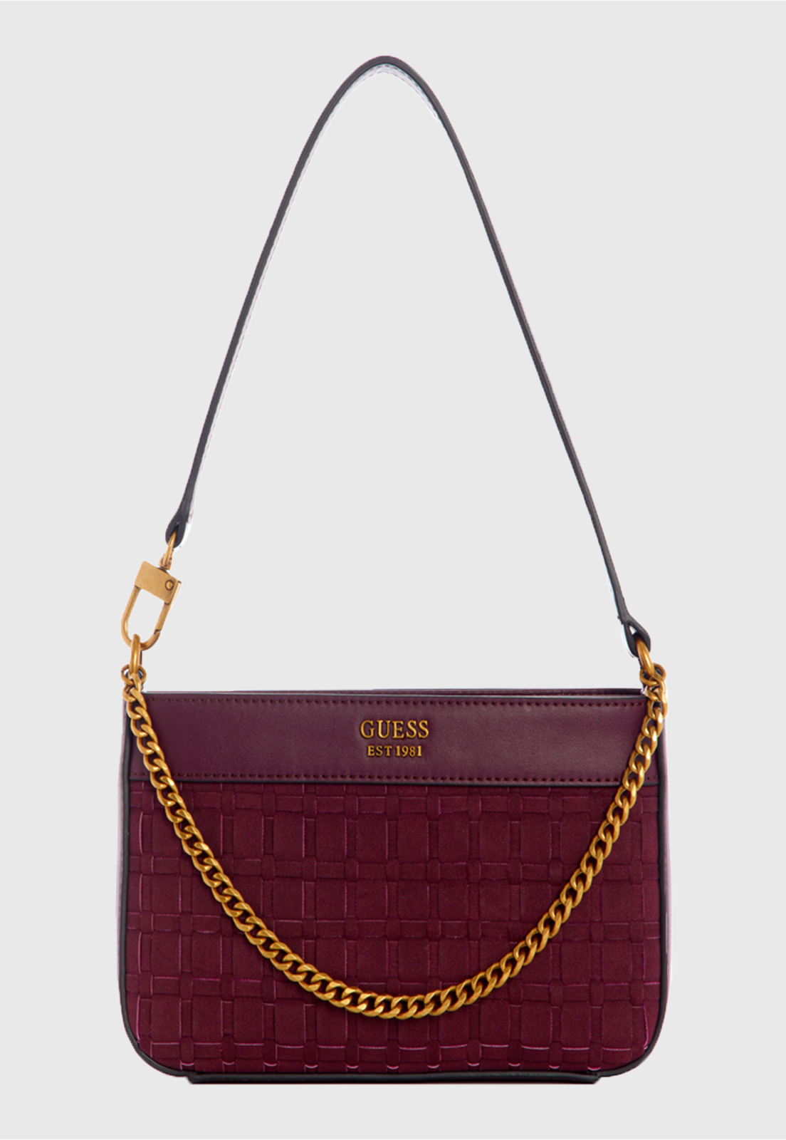 Mini Cartera Katey Mini Top Shoulder Burdeo Guess-0