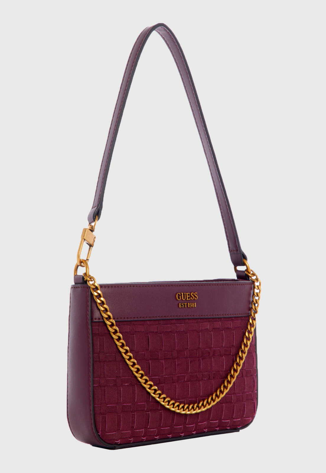 Mini Cartera Katey Mini Top Shoulder Burdeo Guess-1