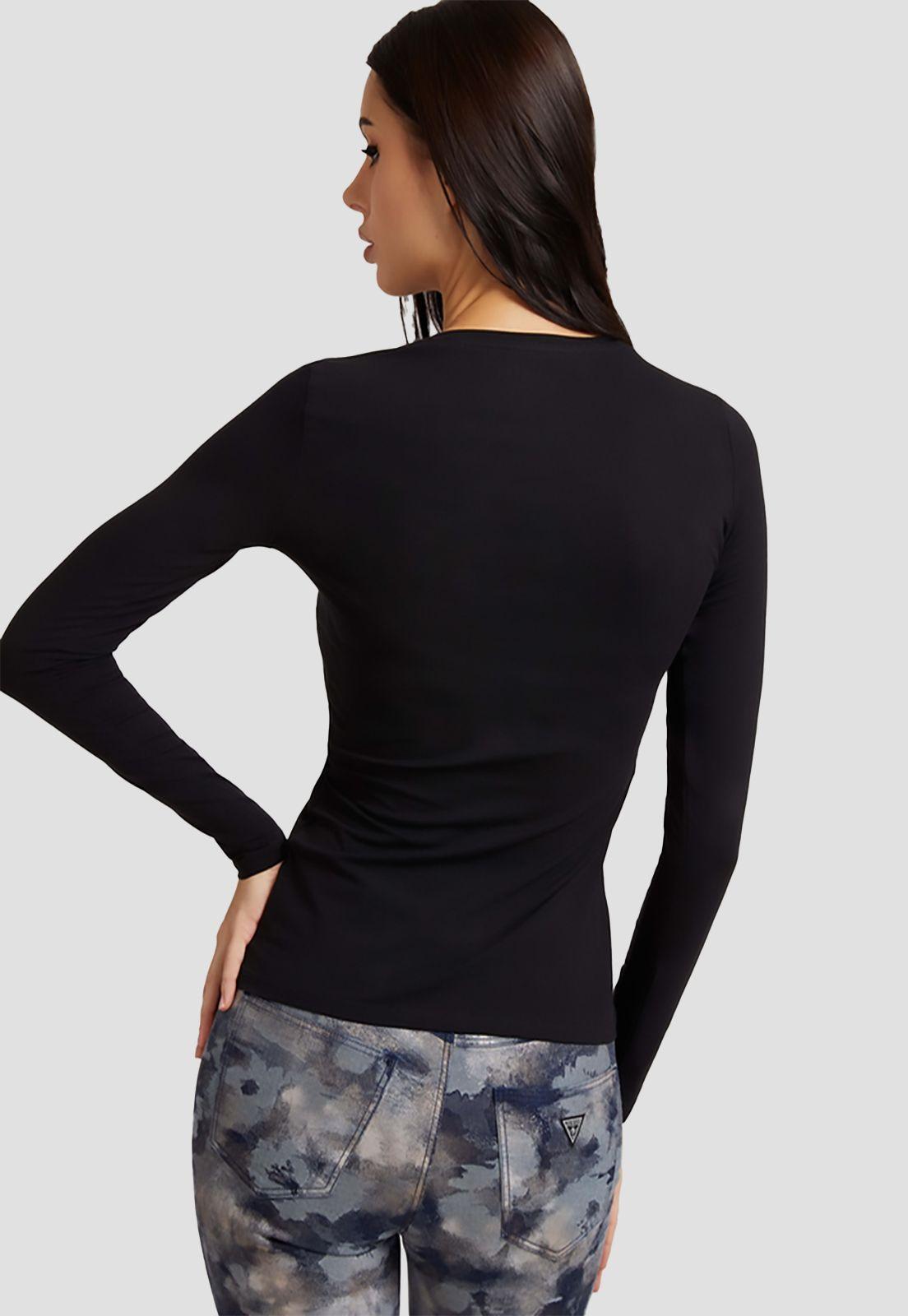 Polera Guess Ls Cn Astrelle Tee Jblk Negro-2