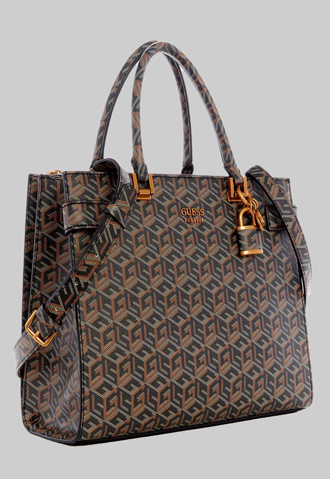 Cartera Atene Society Satchel Blo Negro Guess-1