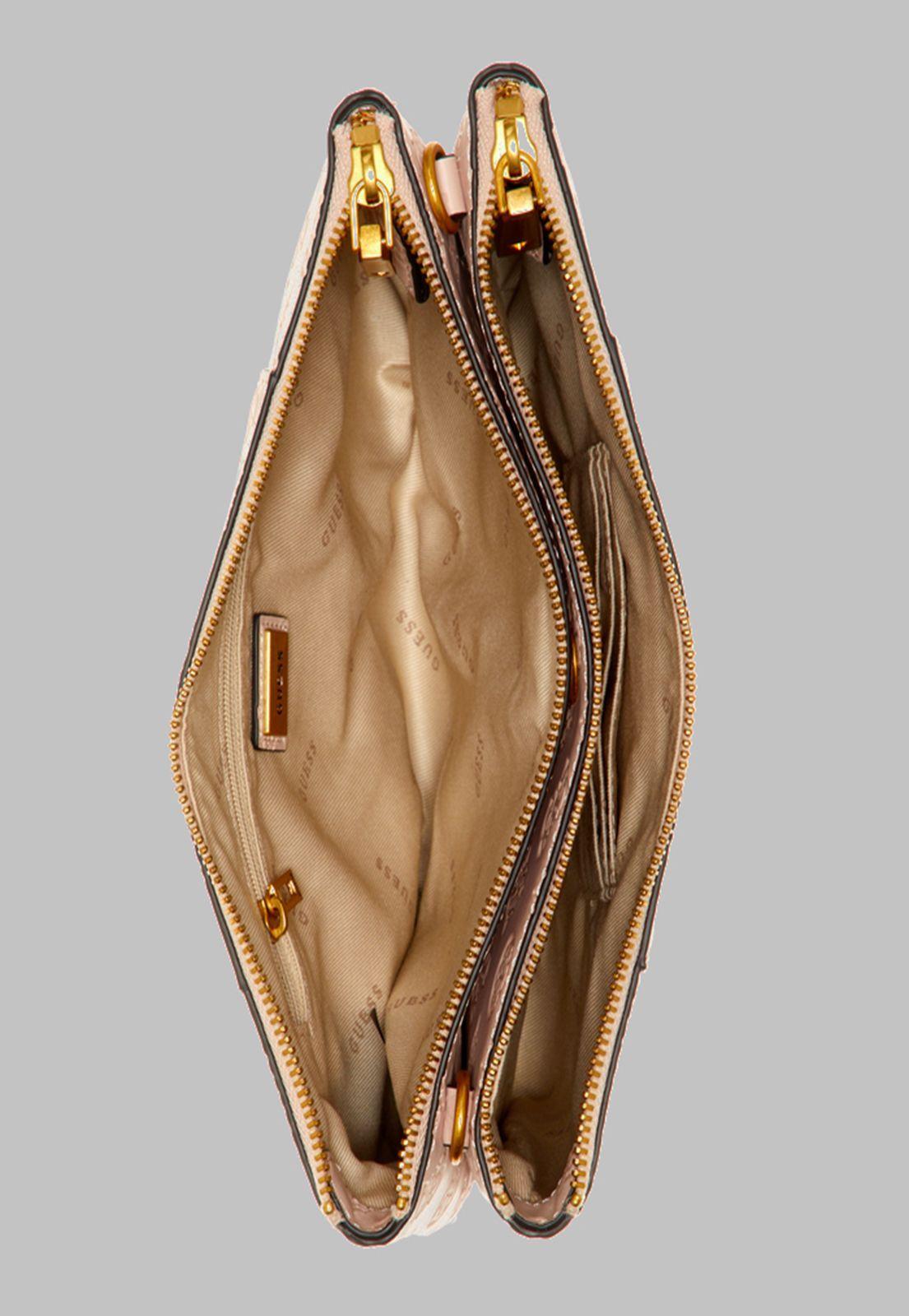 Mini Cartera Guess Noelle Dbl Zip Crossbody Lrl Rosado-3