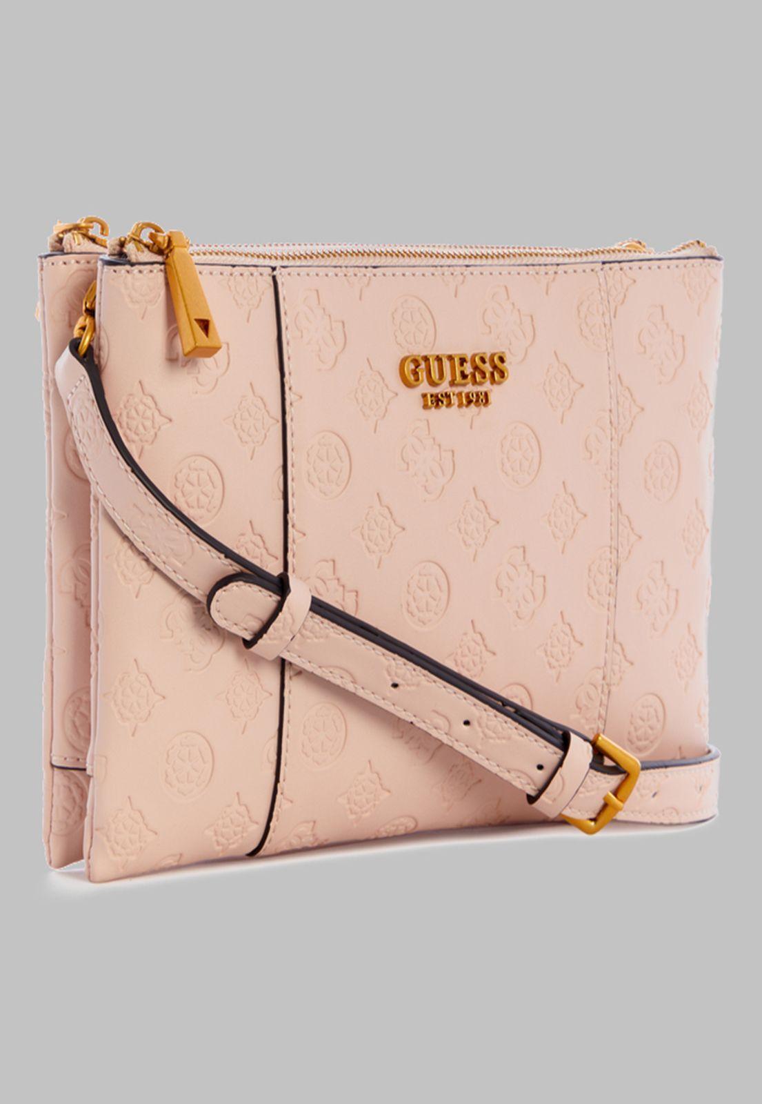 Mini Cartera Guess Noelle Dbl Zip Crossbody Lrl Rosado-1