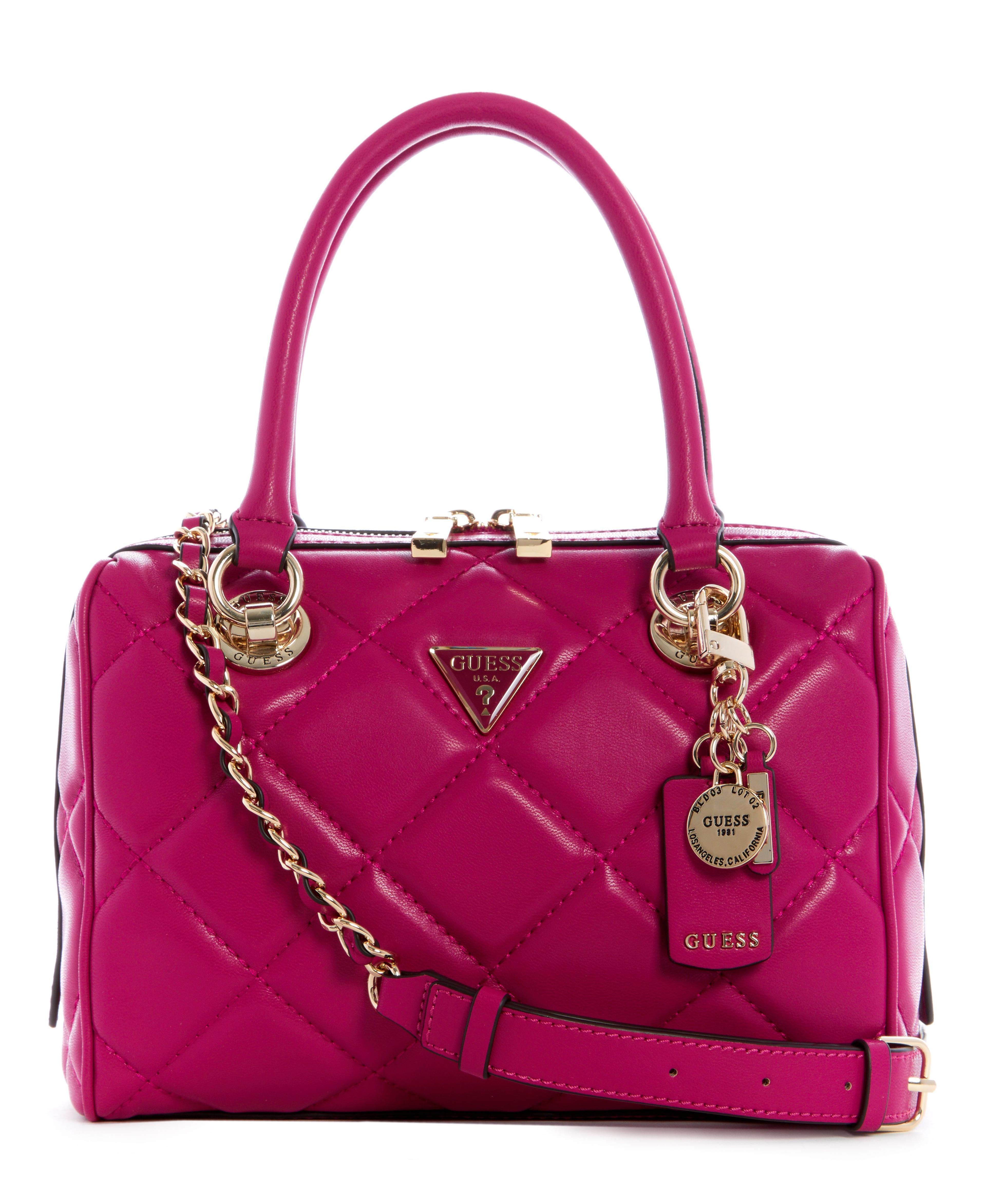 Cartera Cessily Box Satchel Fuc Rosado Guess-0