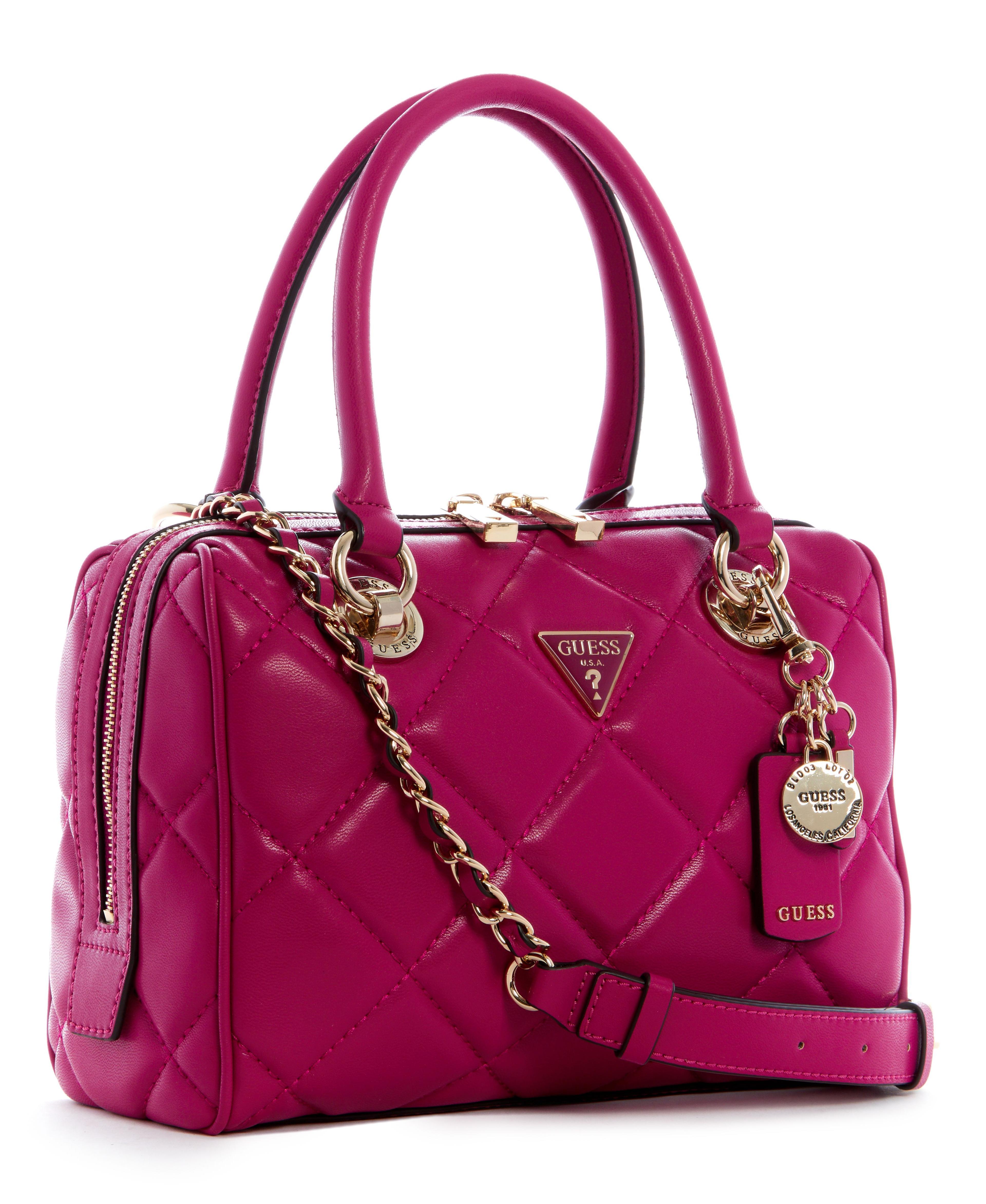 Cartera Cessily Box Satchel Fuc Rosado Guess-1