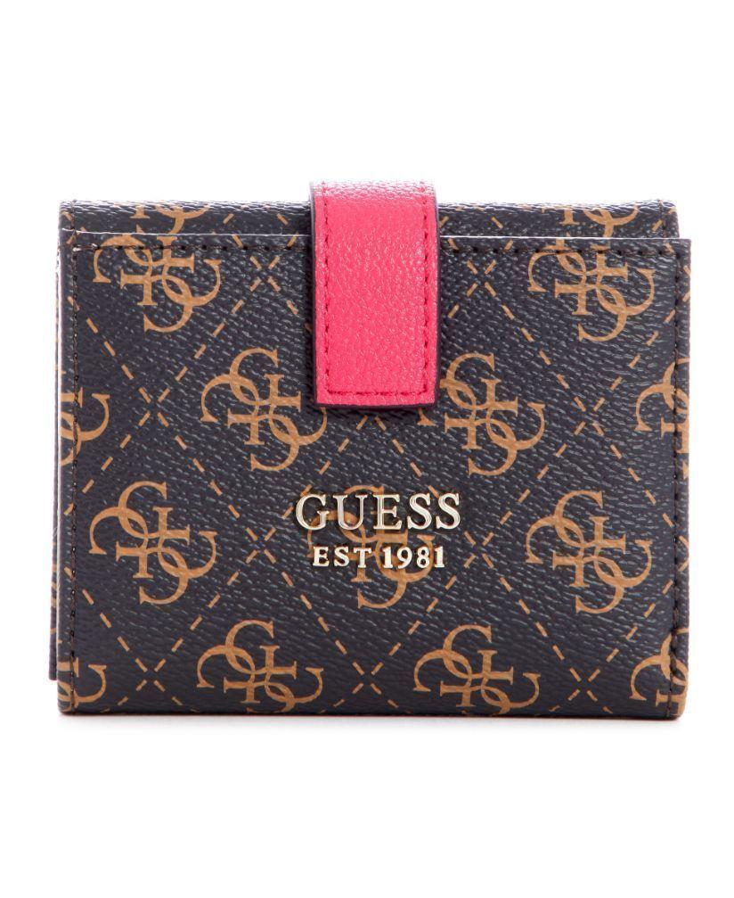 Billetera Guess Little Paris Slg Petite Trfld Bro Café Tu-0