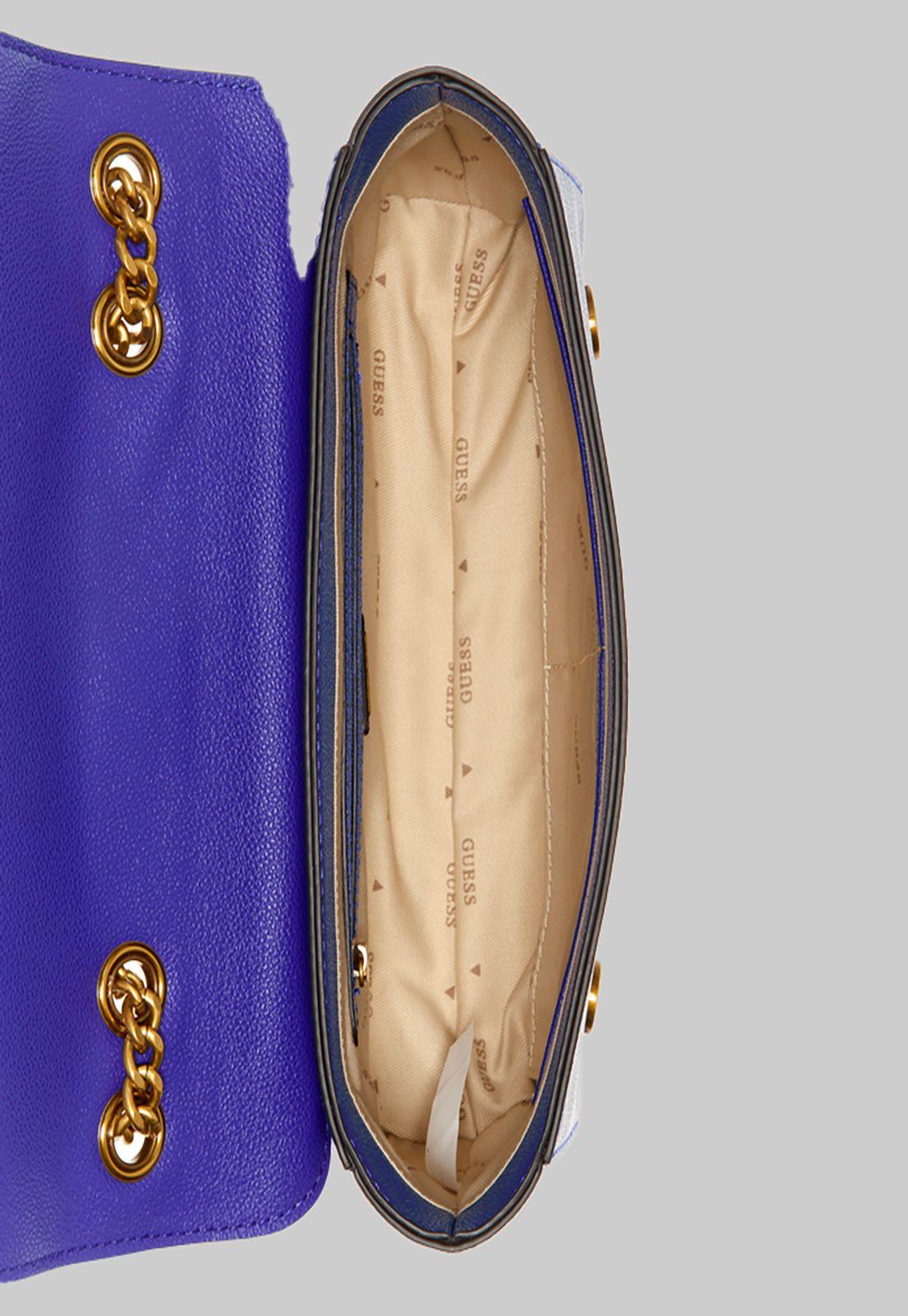 Cartera Guess Nell Convertible Xbody Flap Vio Azul-3