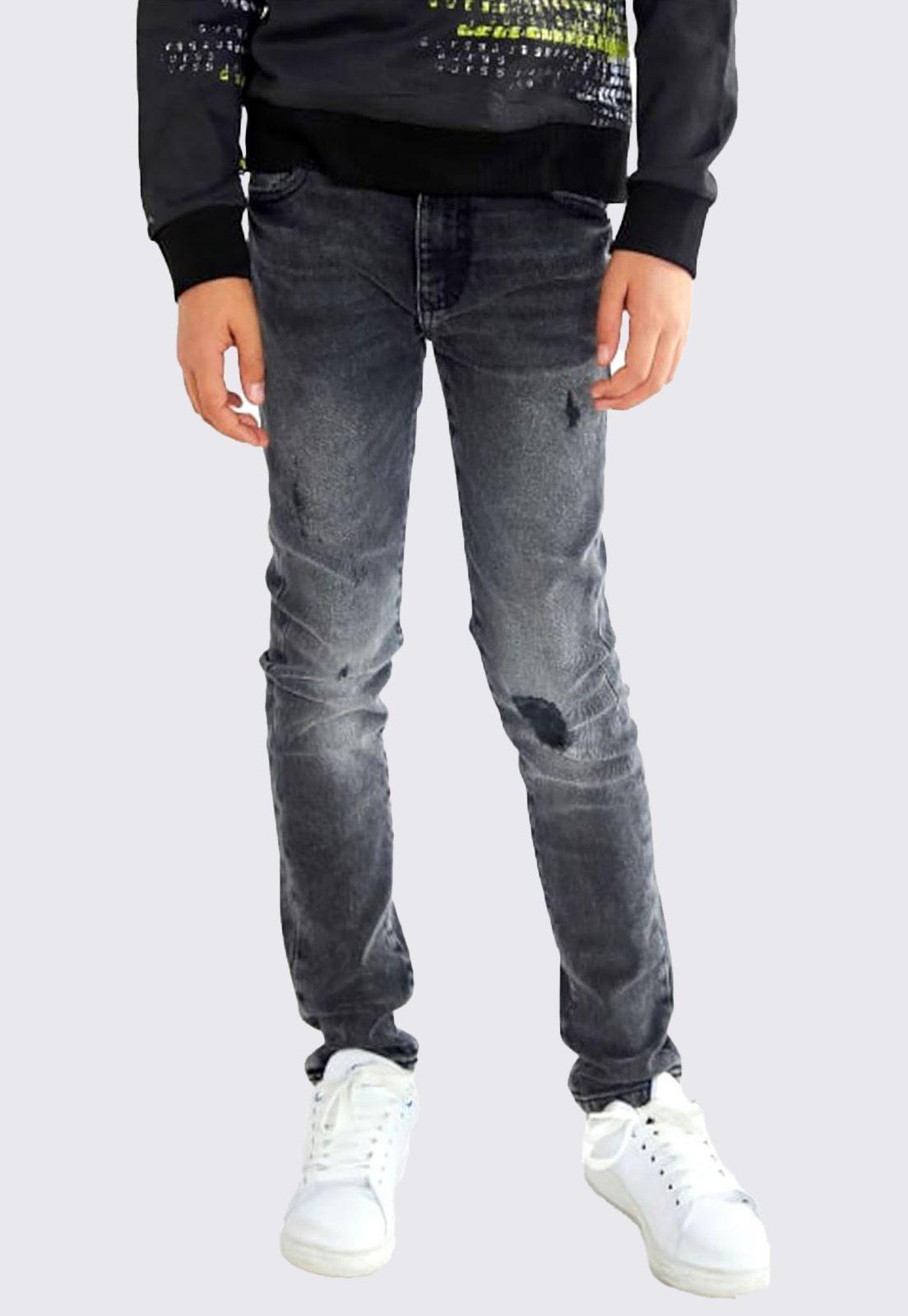 Jeans G Kids Black Denim Skinny Pants Cita Gris-0