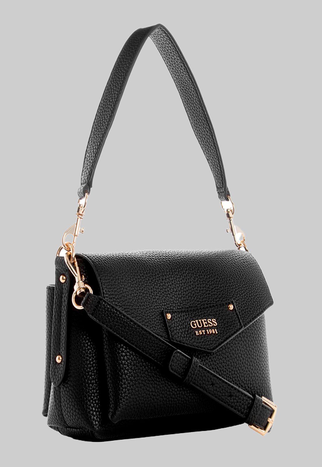 Cartera Eco Brenton Shoulder Bag Bla Negro Guess-1