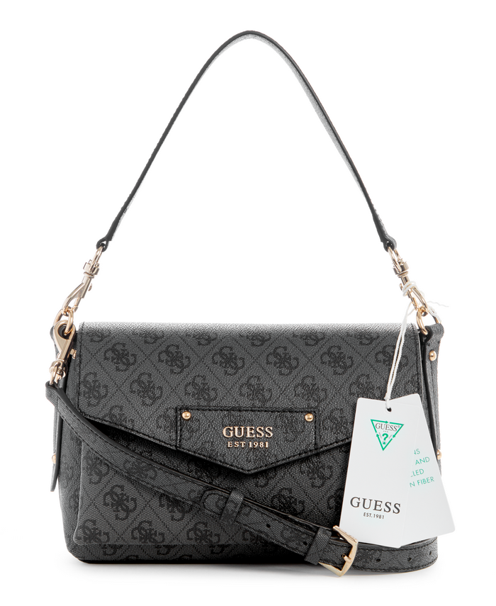 Cartera Guess Eco Brenton Flap Shoulder Bag Clo Carbón-0