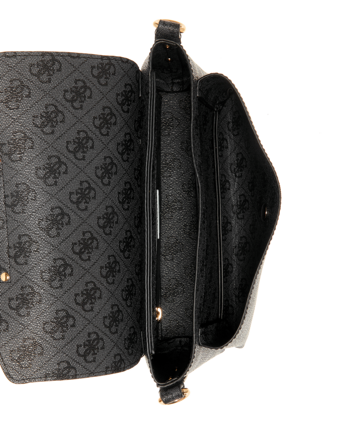 Cartera Guess Eco Brenton Flap Shoulder Bag Clo Carbón-3