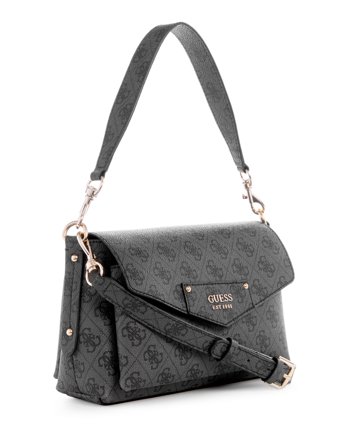 Cartera Guess Eco Brenton Flap Shoulder Bag Clo Carbón-1