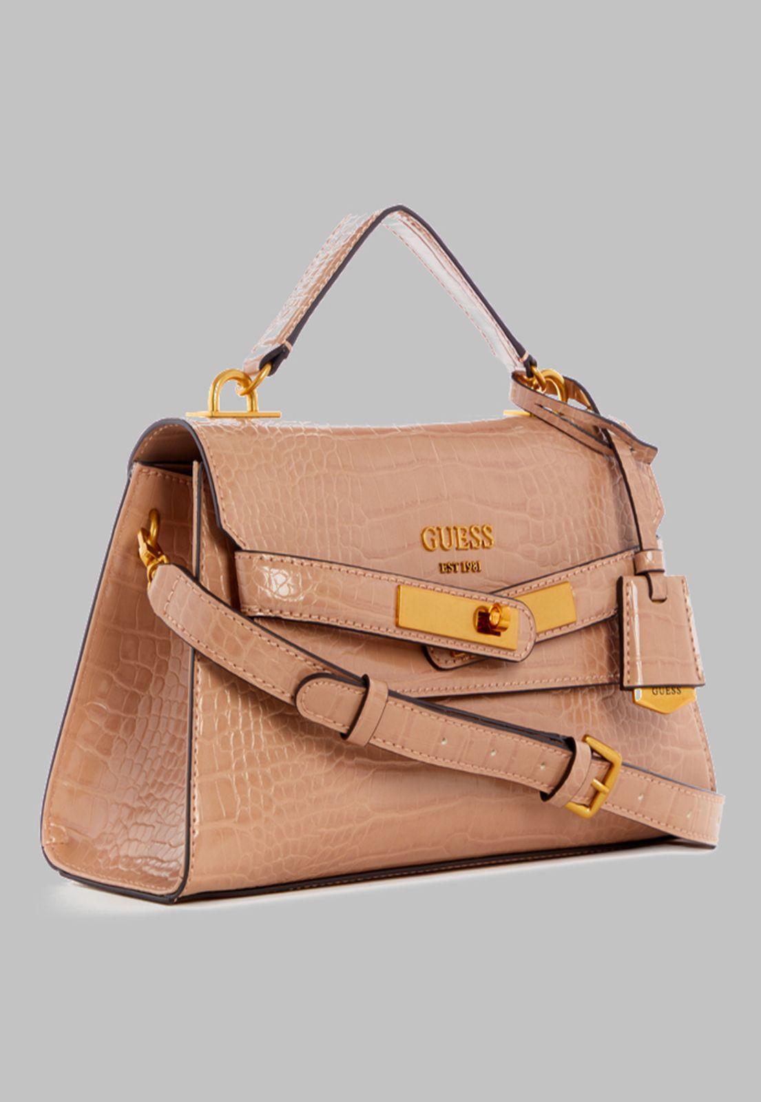 Cartera Guess Enisa Top Handle Flap Cam Beige-1