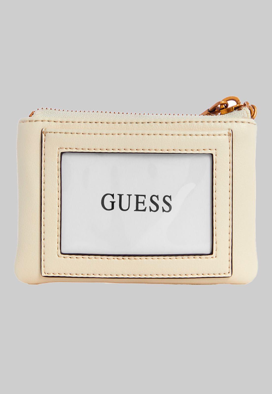 Billetera Triana Slg Zip Pouch Ivo Crema Guess-1