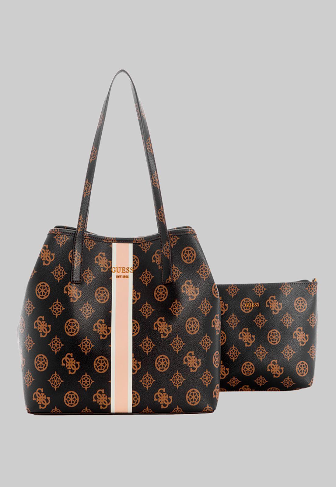 Cartera Vikky Tote Mlo Café Guess-1