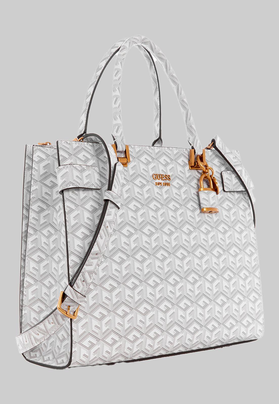 Cartera Atene Society Satchel Stl Crema Guess-3