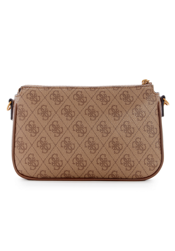 Mini Cartera Izy Double Pouch Crossbody Café Guess-2