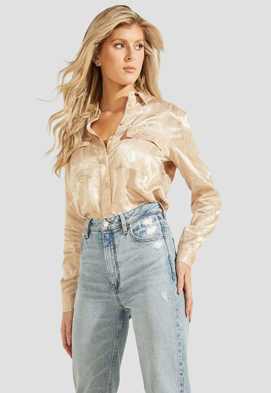 Camisa Guess Ls Woven Shirts G133 Dorado-0