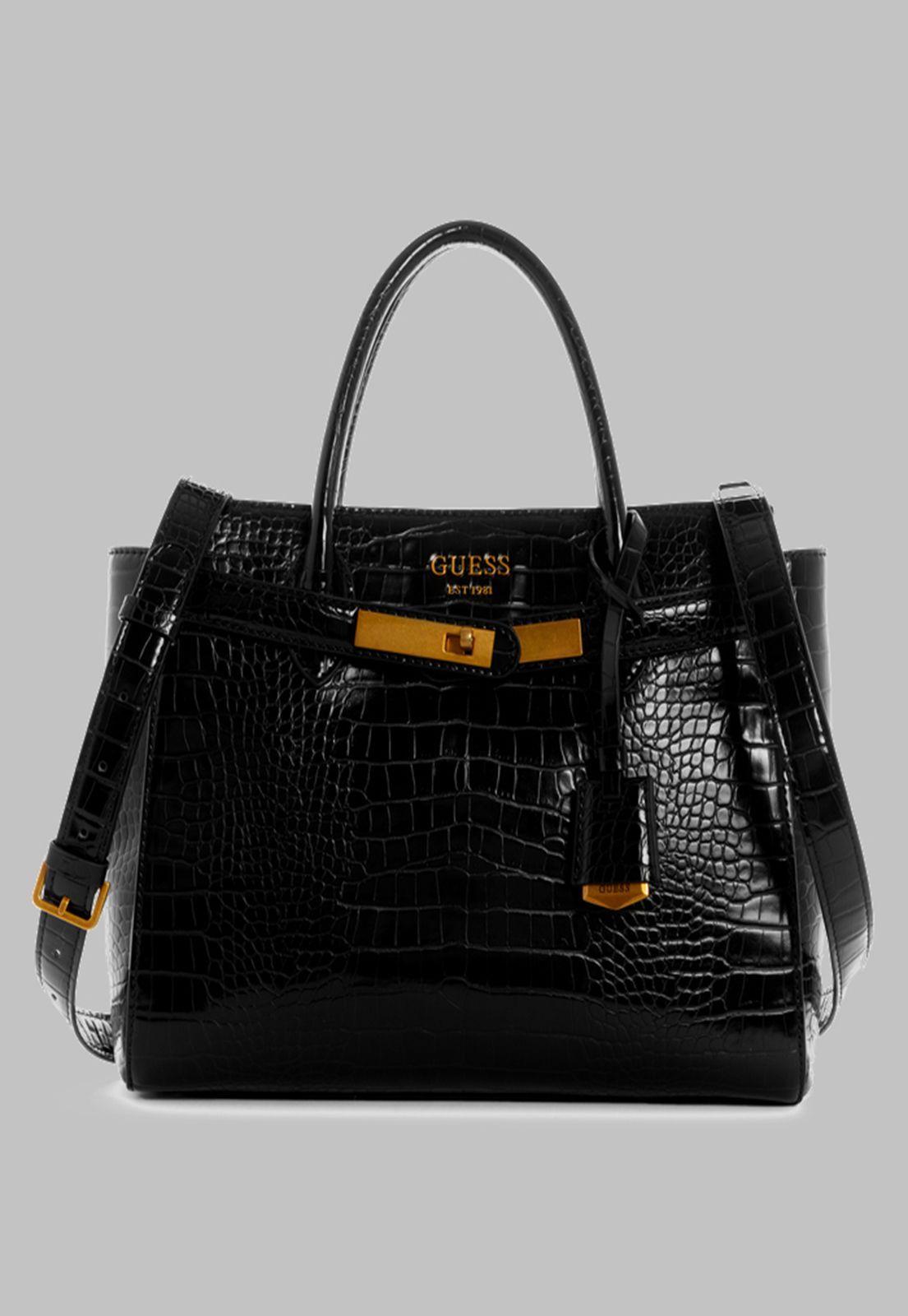 Cartera Guess Enisa High Society Satchel Bla Negro-0