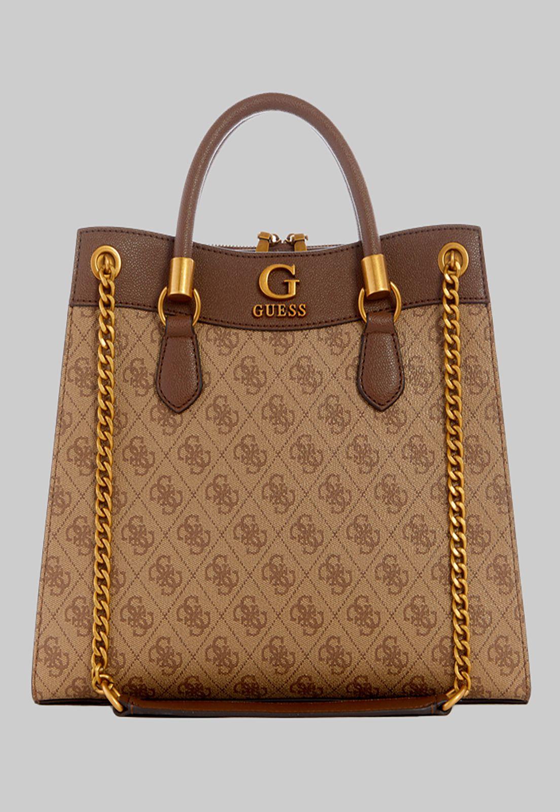 Cartera Guess Nell Logo Girlfriend Satchel Lgw Café-0